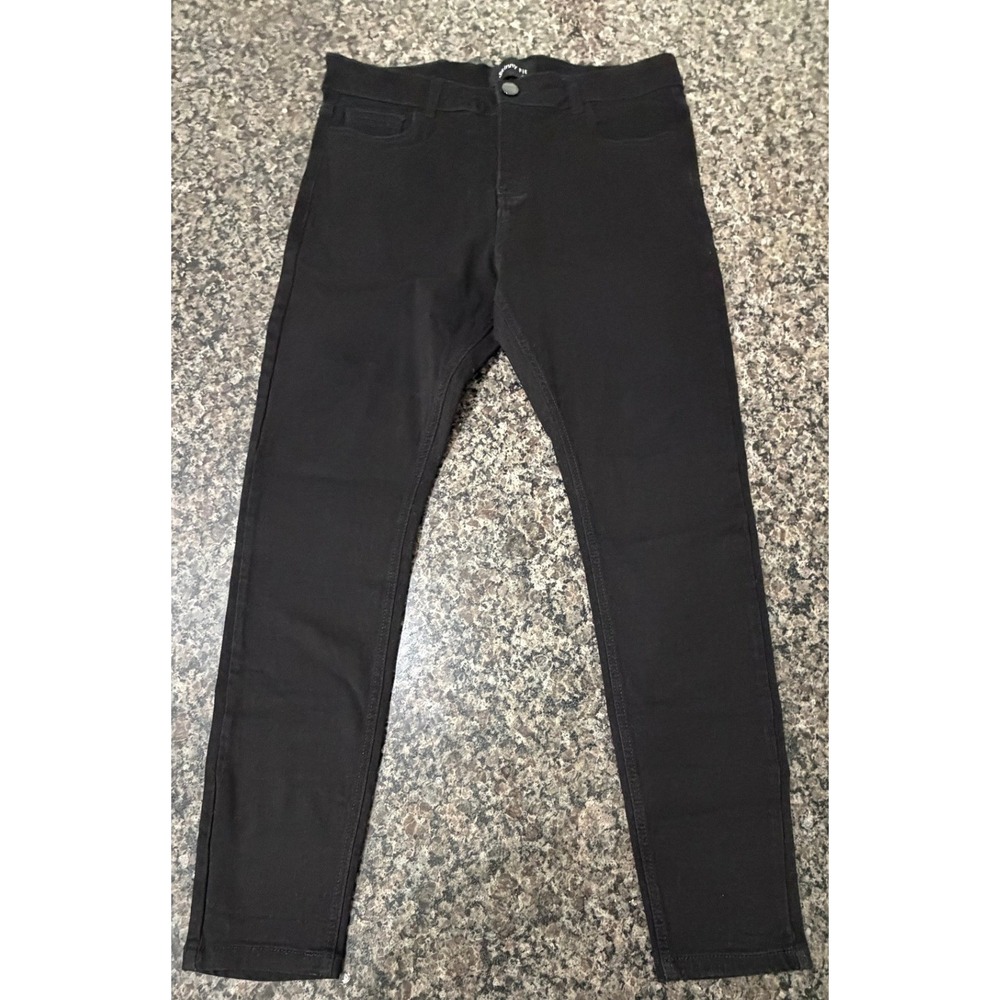 Skinny Fit Denim Collection Mens Black Stretch Jeans Size 32 Slim Tapered Pants